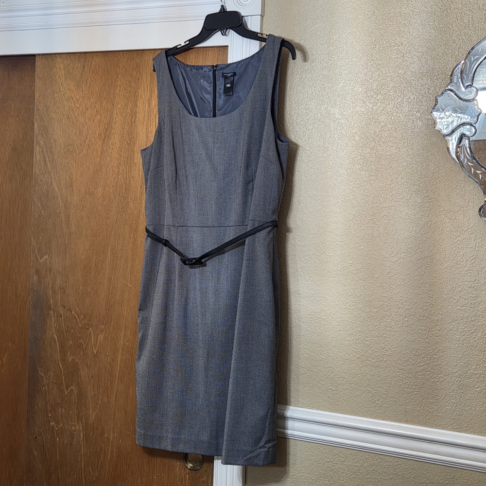 Vintage Ann Taylor Charcoal Sleeveless Lined Midi Dress 16